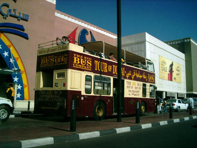Bus Tour company outside Deira City Center